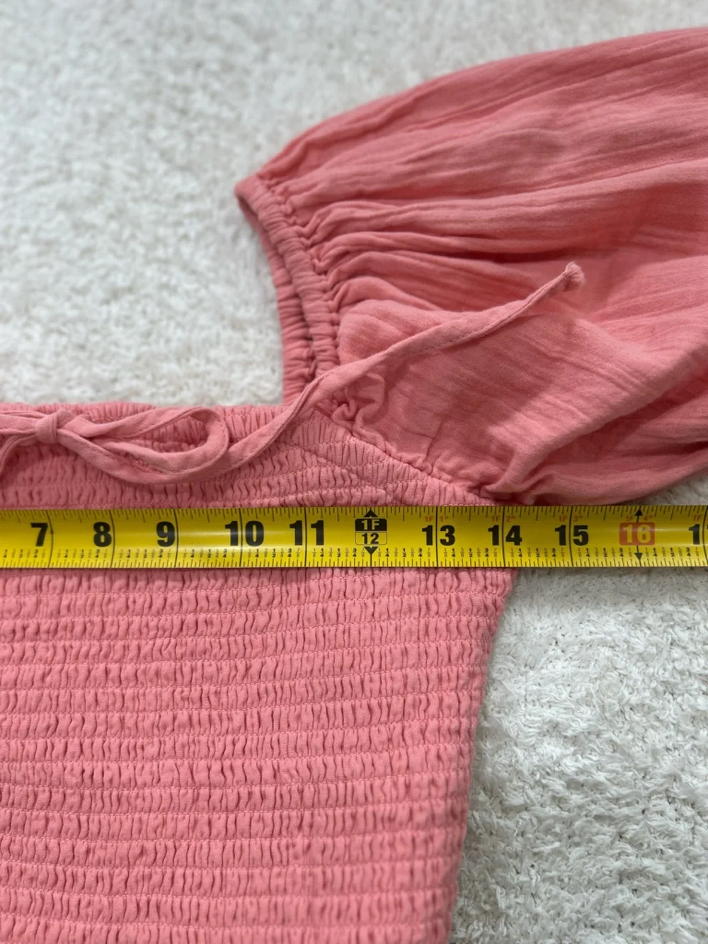 Quince Pink Organic Cotton Gauze Smocked Square Neck MIDI Dress Size S NWT Beach - Picture 13 of 14